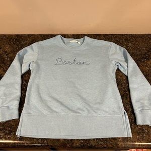 Camp David Boston Heather Blue Sweatshirt Embroidered Womens Small EUC